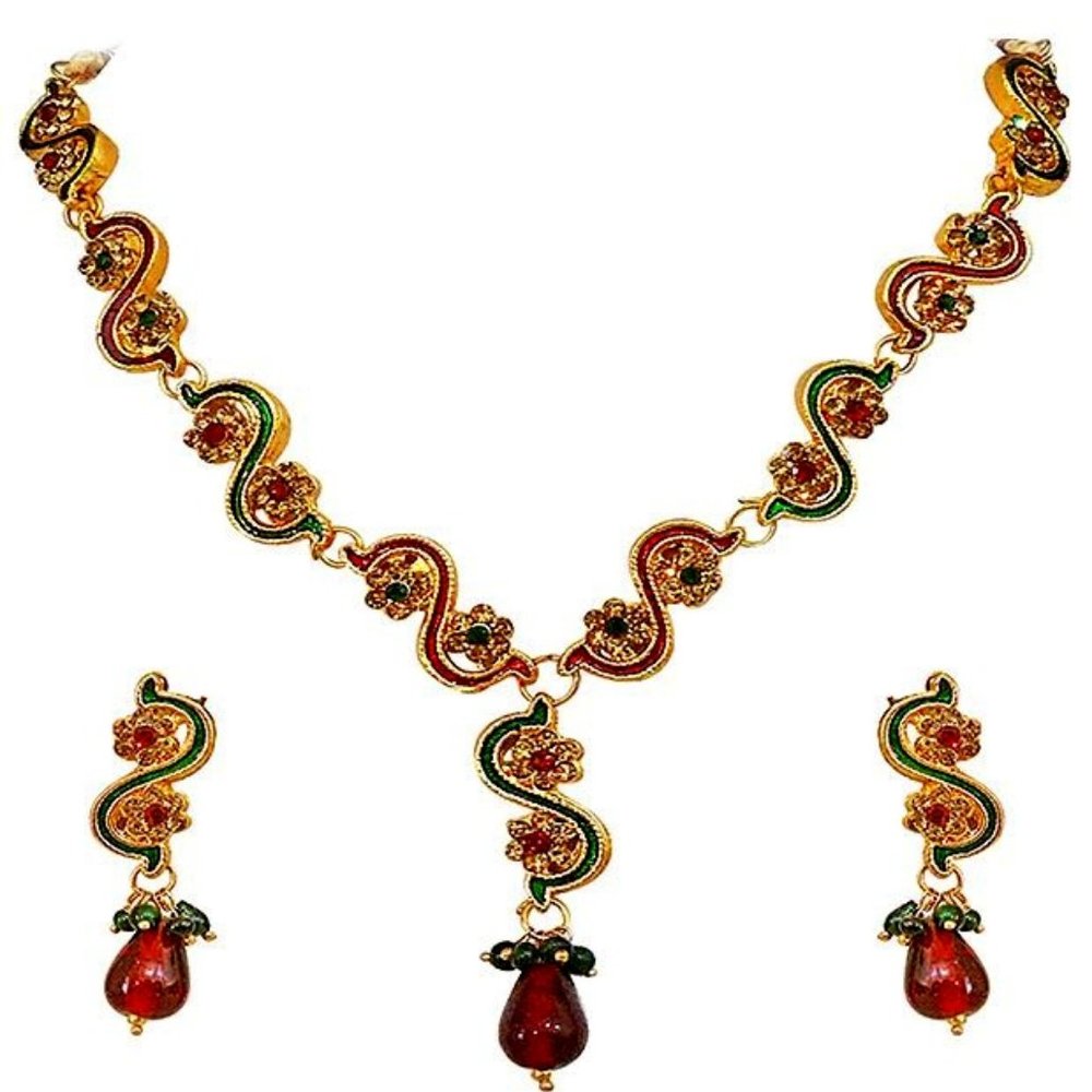 Indian Neckless set with earrings raisin filled